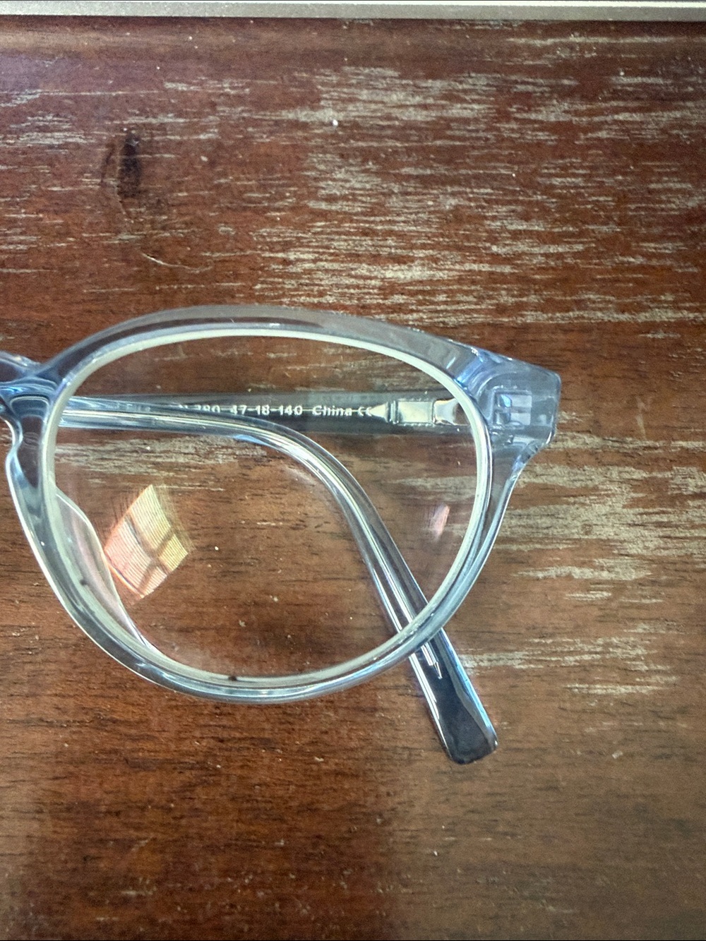 Warby Parker Percey N 780 Translucent Light Blue Round Frames with logo case - Picture 6 of 13